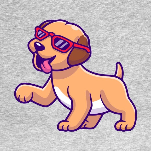 Cute Dog Walking With Glasses Cartoon by Catalyst Labs